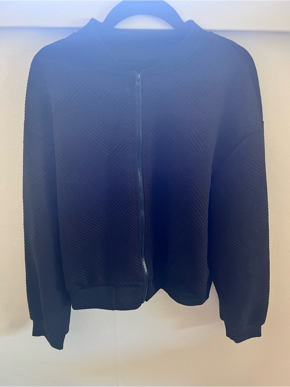 Black Quilted Zip-Up Jacket